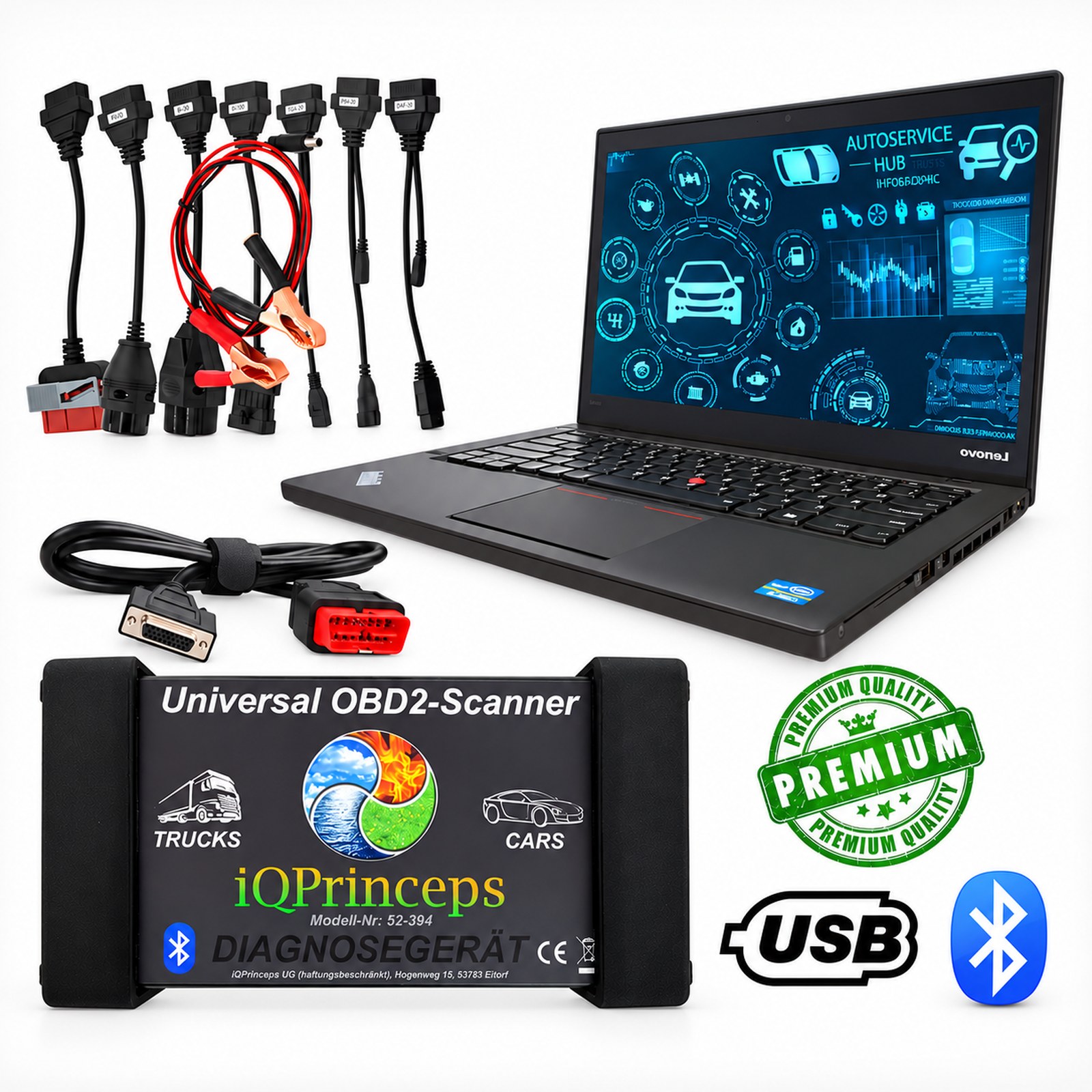 Laptop mit Adaptersatz