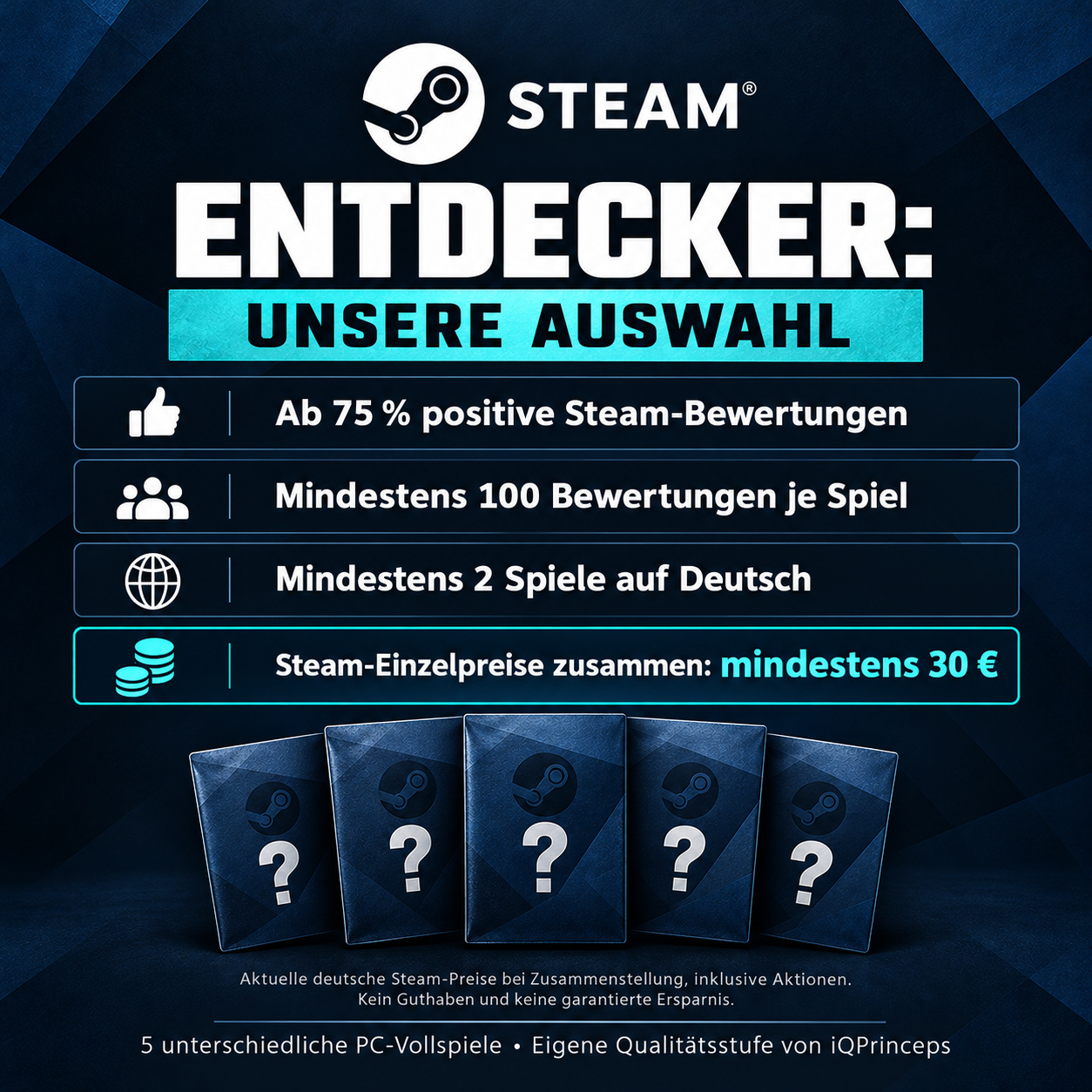 Die Auswahlregeln des Entdecker-Pakets