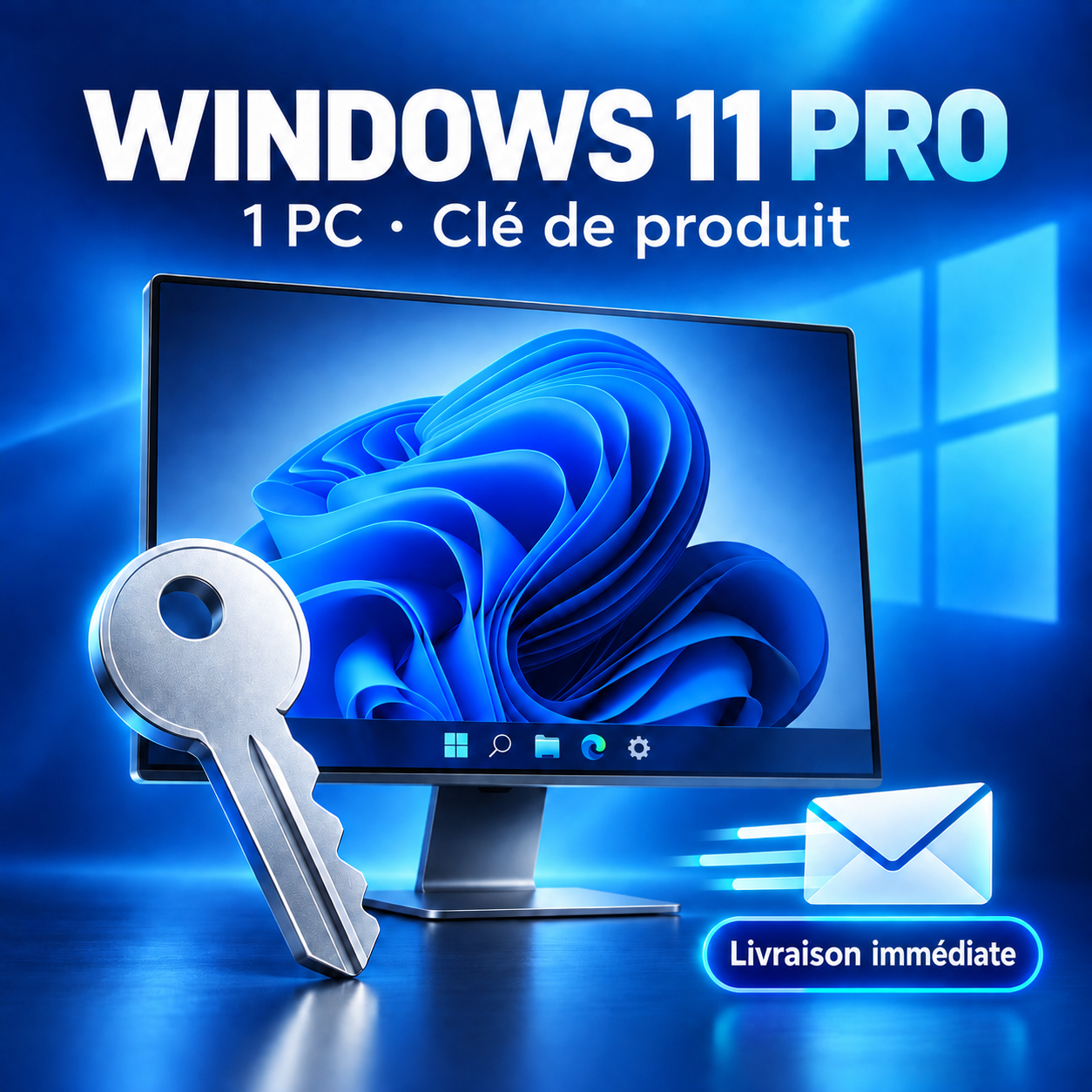 Clé de produit Windows 11 Pro pour 1 PC